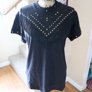 Studded & Tassel Top